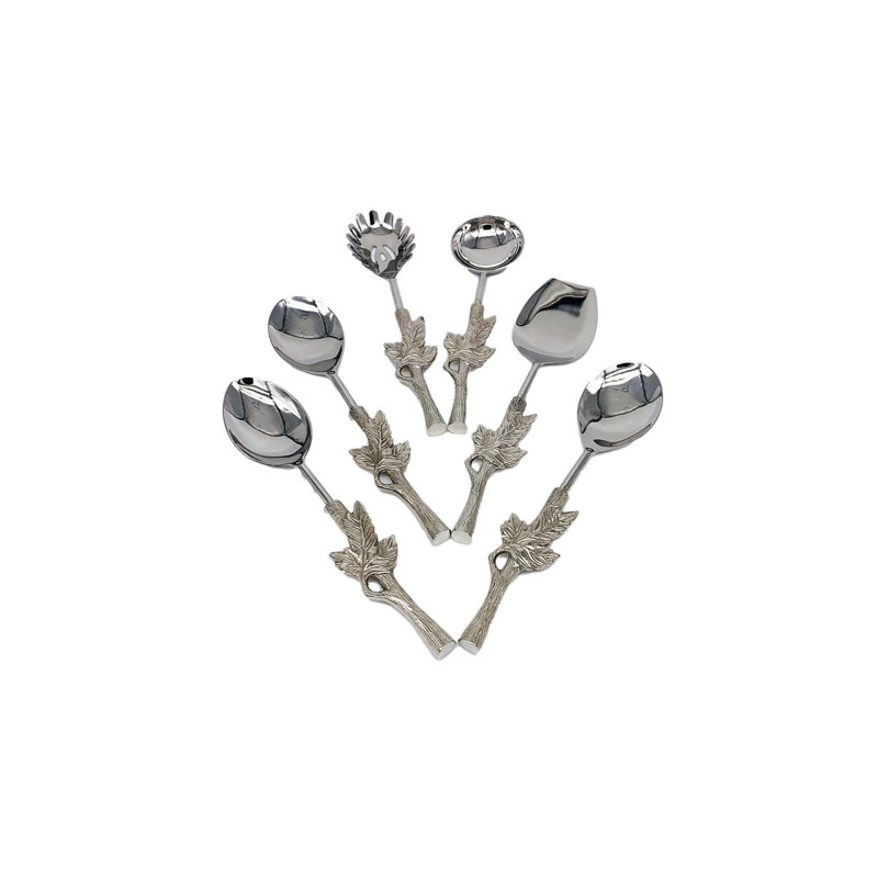 Blanken 6 Piece Stainless Steel Hostess Set, Silver