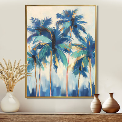 «Blue and Gold Palm Tree Forest In California II» - palmiers et palmiers, art mural