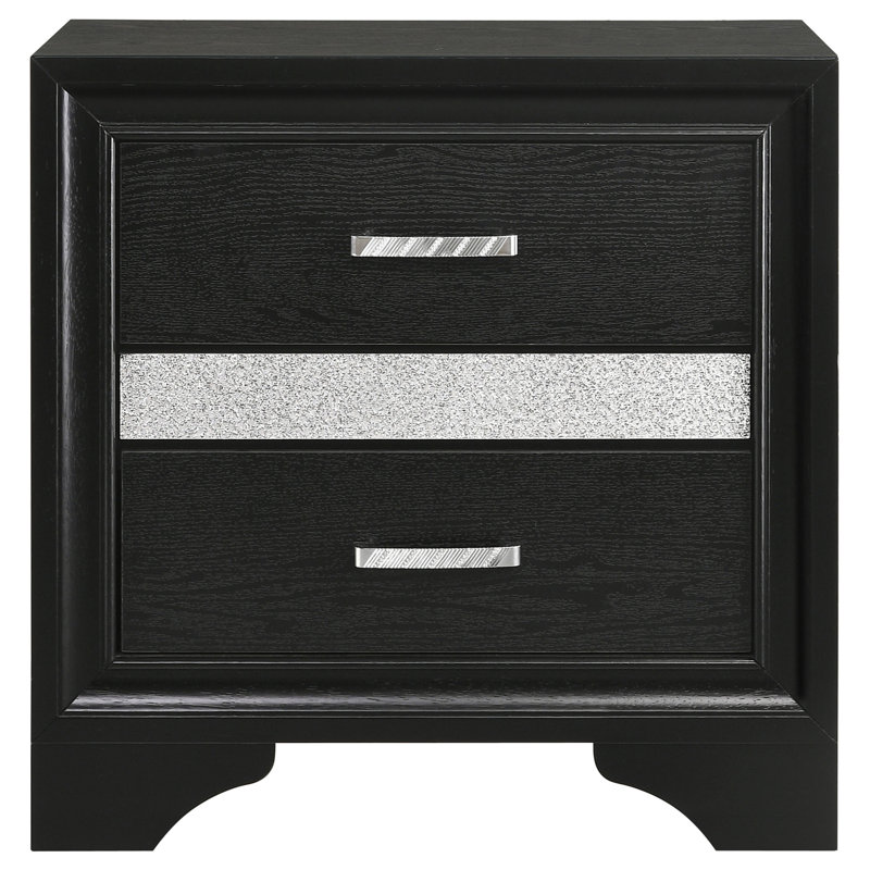 Ensemble de chambre à coucher simple 4 pièces Black