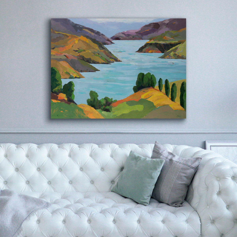  «Akaroa Sound» par Jenny Wantuch, art mural sur toile, 54 po x 40 po, H 40 po x l 54 po