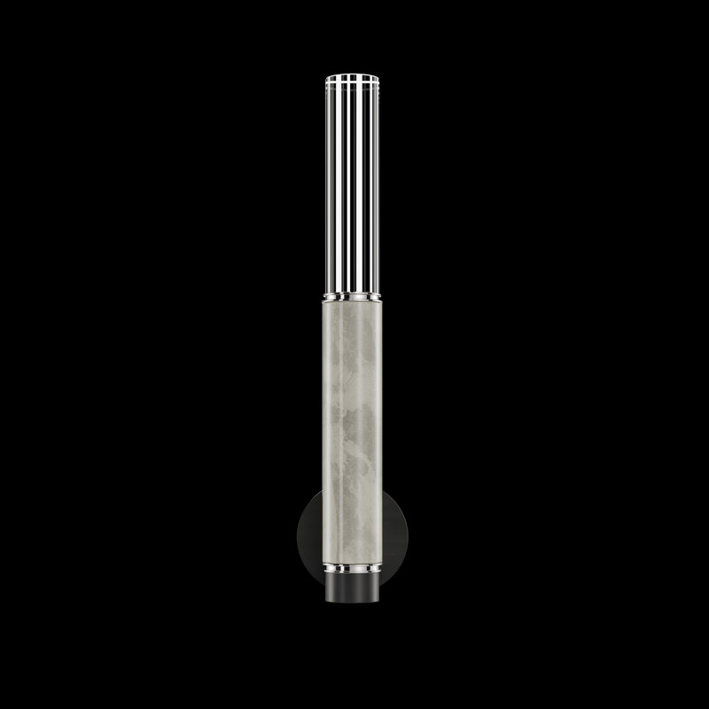 LED Wallchiere, Black/Nickel/Smoke