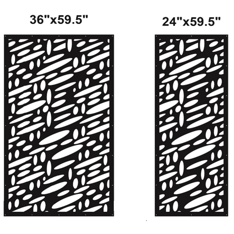 Oval Pattern Aluminum Laser-Cut Privacy Screen Panel  – Powder-Coated Outdoor Metal Wall Art, Decorative Garden Fence Privacy Divider