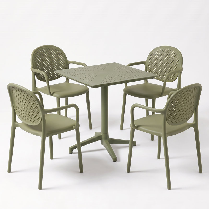 Plastic Patio Dining Set Table,, Green