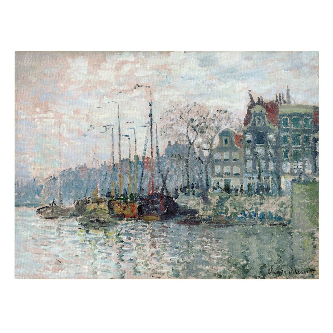 Leinwanddruck Blick auf die Prins Hendrikkade und die Kromme Waal in Amsterdam von Claude Monet