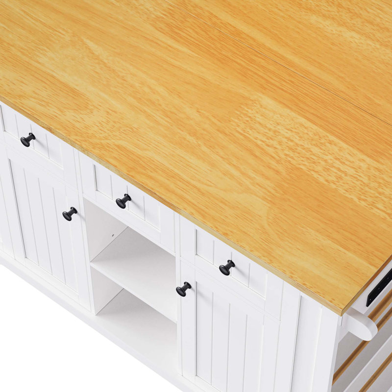 53.14 " W Kitchen Island, White