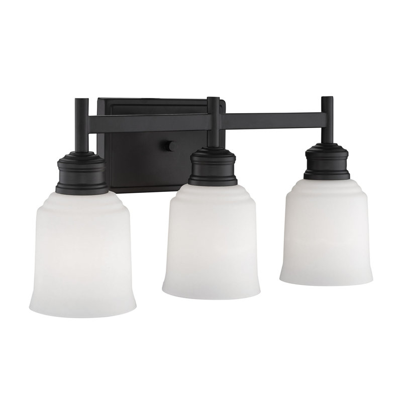 Éclairage pour salle de bain 3 lumières à intensité variable Alayanna, Noir mat