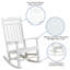 Ensemble de 3 chaises berçantes en résine de polyester toutes saisons avec table d'appoint décorative-622230934