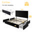 Lit plateforme tapissier en velours avec tête de lit réglable et 4 tiroirs-307786452-307786450