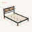 Wooden Platform Bed with Natural Rattan Headboard,Elegance with Minimalist Charm for Bedroom-965909621-959073728