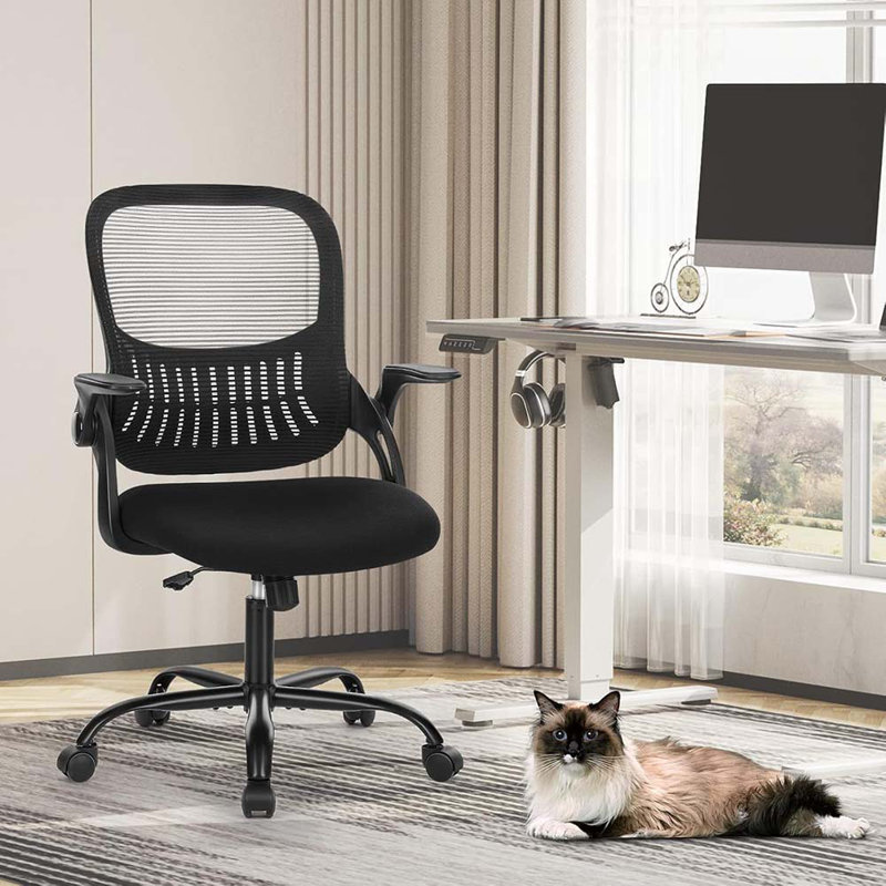 Game Chairs, Ergonomic Mid-Back Mesh Rolling Work Swivel Task Chairs With Wheels, Comfortable Lumbar Support, Comfy Arms For