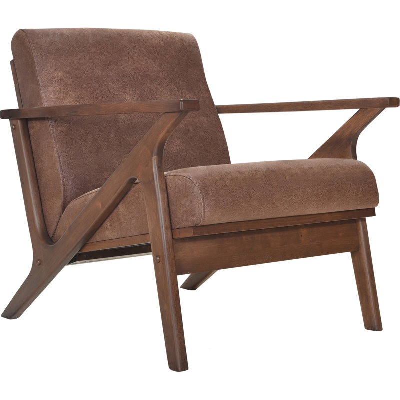 Fauteuil d'appoint Zola, Noyer, Polyester moka