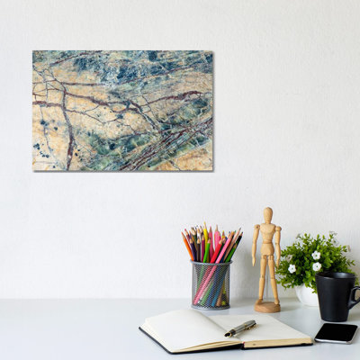 Usa, California. Detail Of Cut Slab Of Marble Rock. 1 Piece Wrapped Canvas Painting
