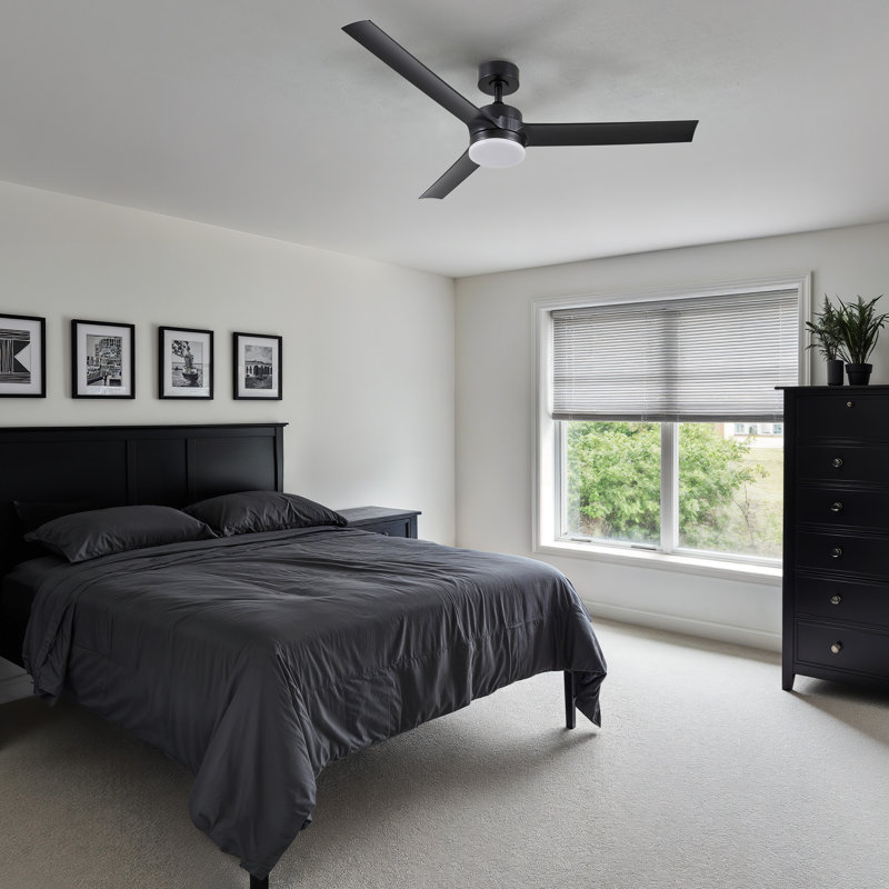 Brend 52'' Ceiling Fan with LED Lights, Matte Black
