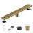 24 In. Stainless Steel Linear Shower Drain With Square Pattern Drain Cover In Brushed Gold-116730939