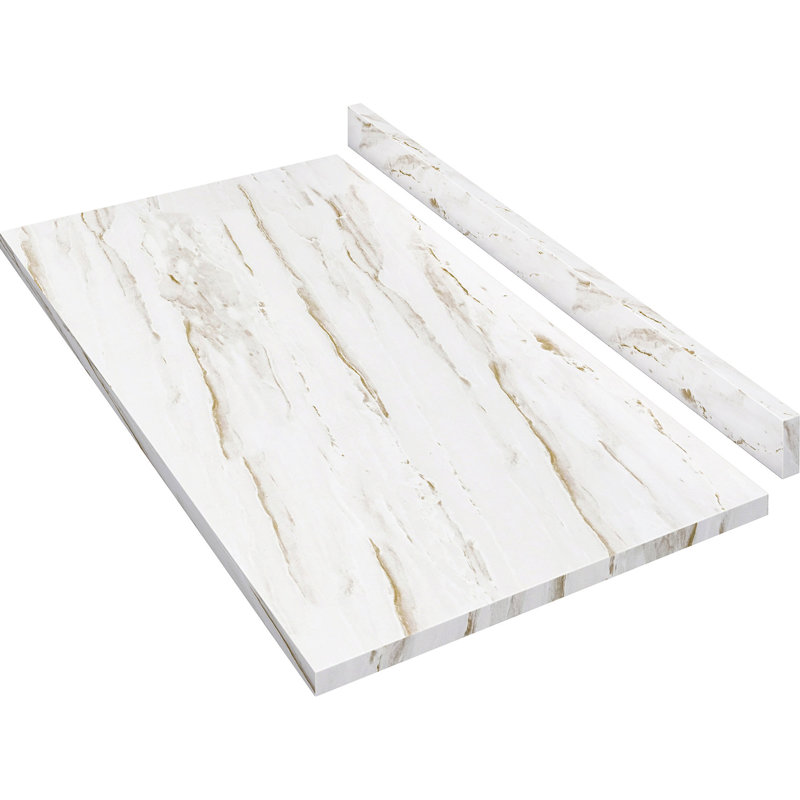 Comptoir en bois pour la cuisine et la laveuse sécheuse - l 48 po x l 26,14 po x H 0,74 po (stratifié marbre dramatique 48 po x 26,14 po x 0,74 po)
