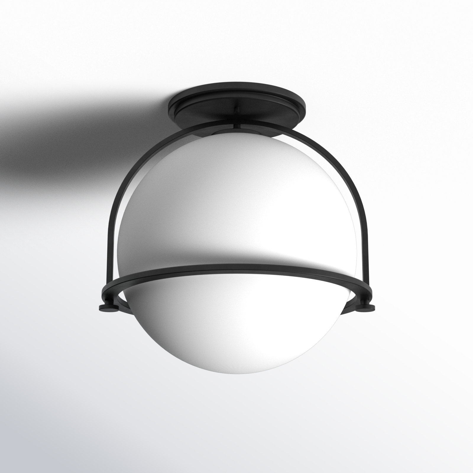 Mccormick Single Light Flush Mount, Black