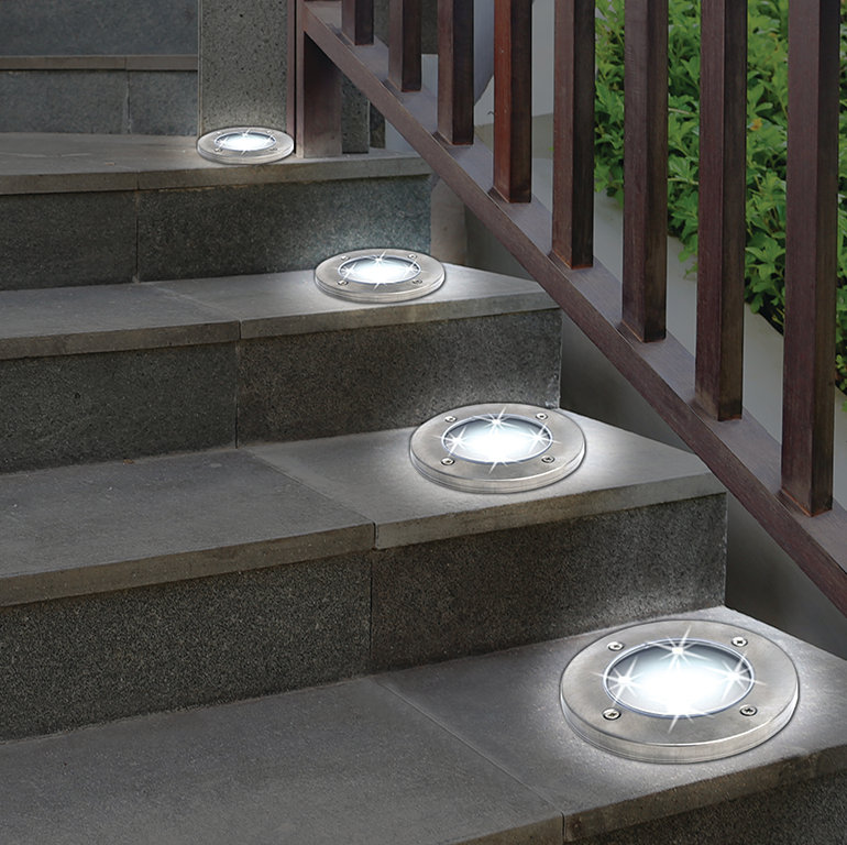 Low Voltage Solar Powered Integrated LED Pathway Light Pack, Gunmetal