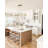 8-Light gold stainless steel frame LED chandelier with clear crystal accents
