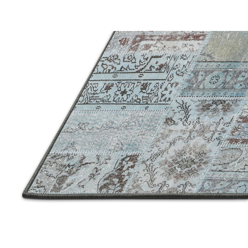 Tapis contemporain bleu, Rectangle 6 pi x 9 pi