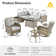 Ensemble de conversation modulaire en rotin avec coussins Emroy