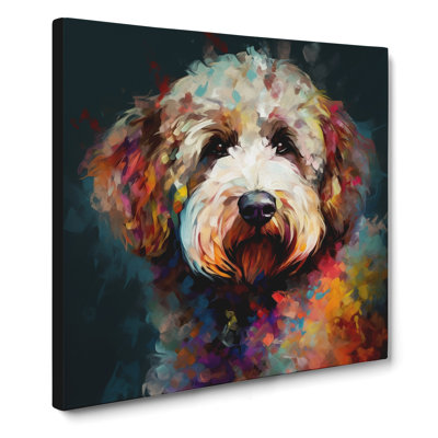 Labradoodle Abstract Art No.1 - Wrapped Canvas Print