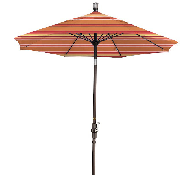 Parasol de marché 7,5 pi Brent, Sunbrella® mangue rayé Dolce, Noir, noir, noir, noir