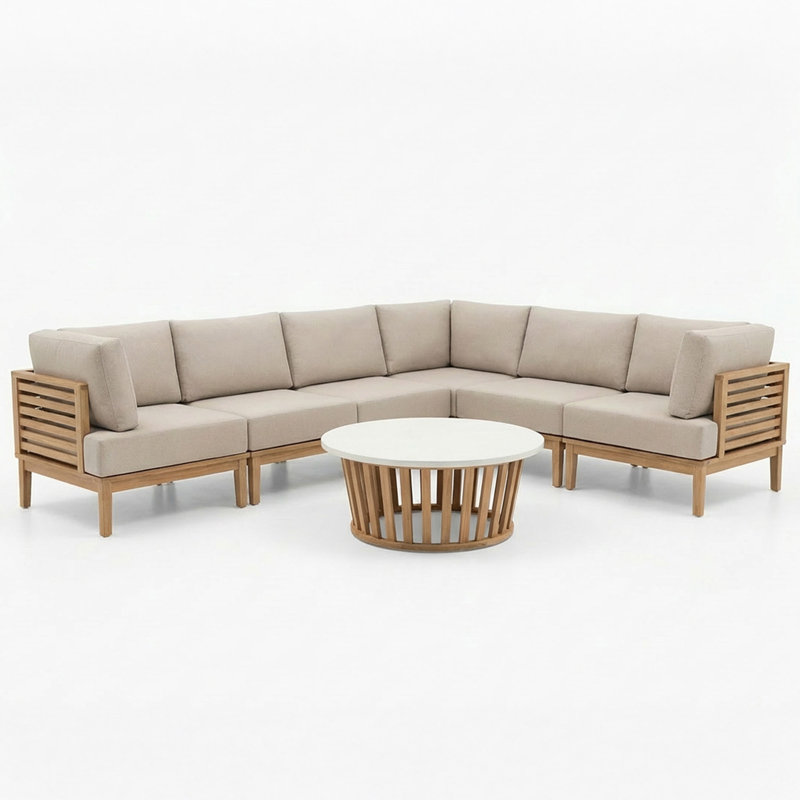 Tatiyanah FSC 1 AMIRA 6-Seater Corner Lounging Set with Coffee Table