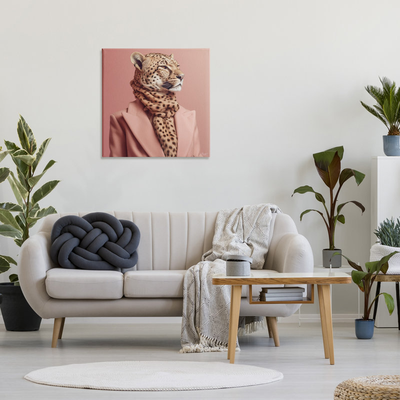 Portrait de guépard à la mode sur toile par Roozbeh, H 30 po x l 30 po x P 1,5 po
