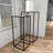 Aqeel Metal Rectangle Pedestal Side End Black Accent Table with Brown Wood Tops Set