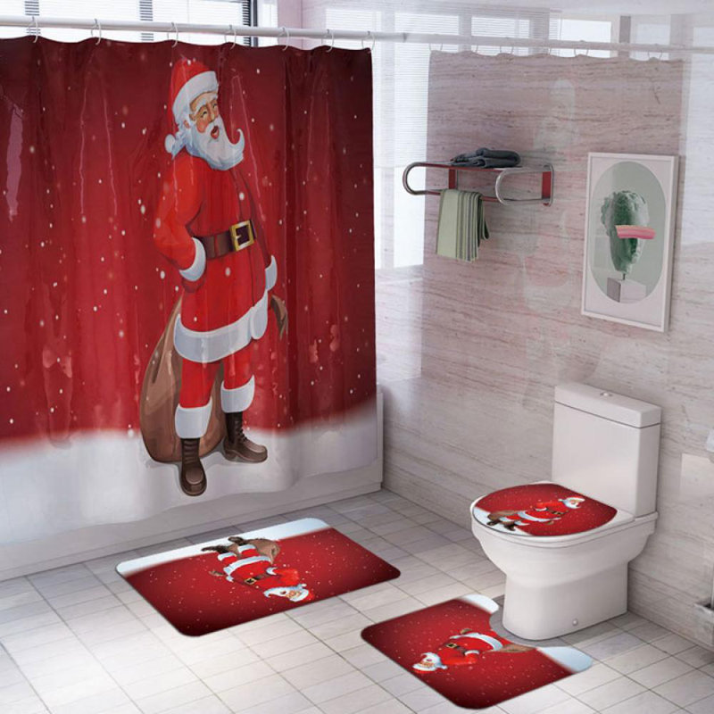 Ensemble de rideau de douche 4 pièces Ajada