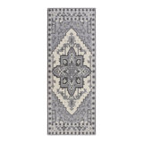 Rowe Medallion Oriental Area Rug in Blue/Gray/Ivory