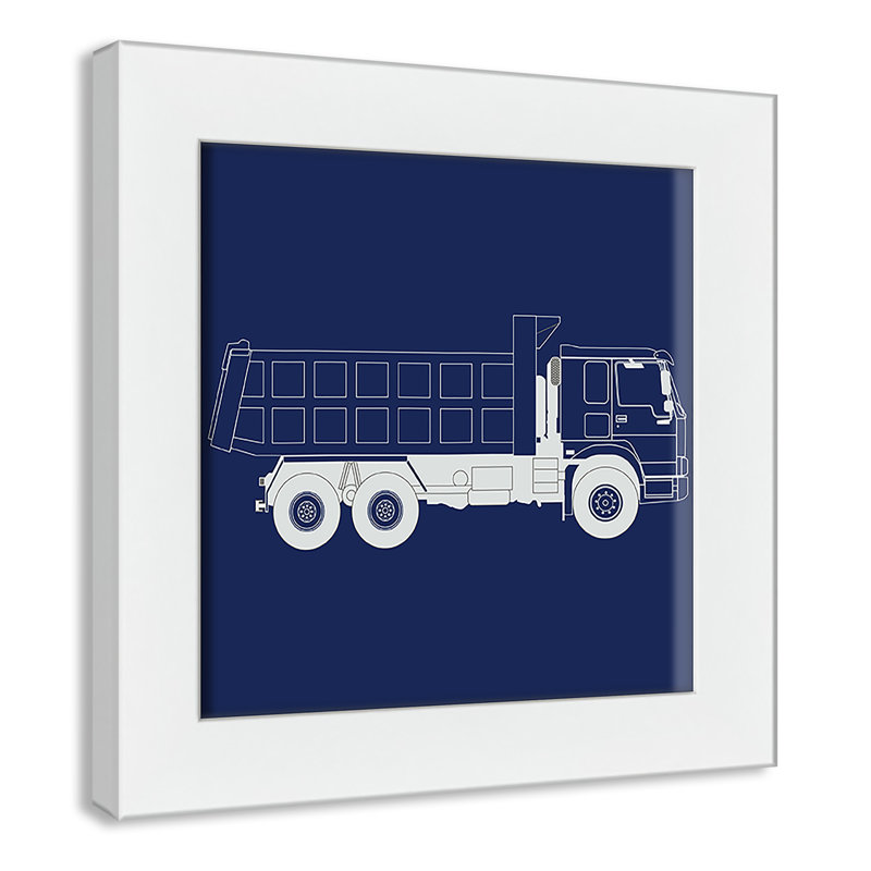 Art encadré Wild Camions, H 8 po x l 8 po x P 0,6 po, Encadré plat blanc