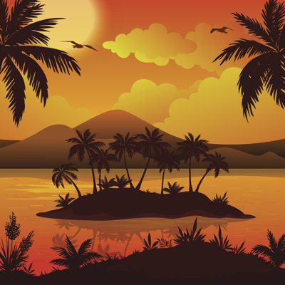 Debbie, île tropicale, impression sur toile tendue