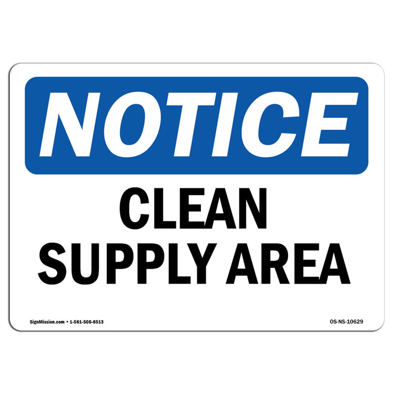 Clean Supply Area Sign