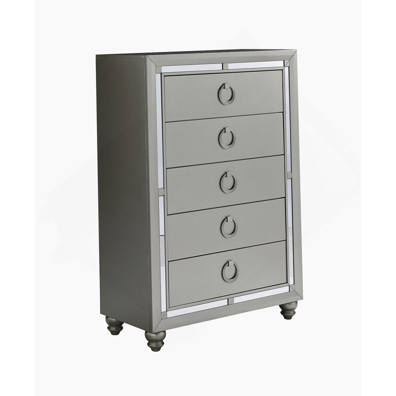 Vertical Solid + Manufactured Wood Dresser With 5 Drawers