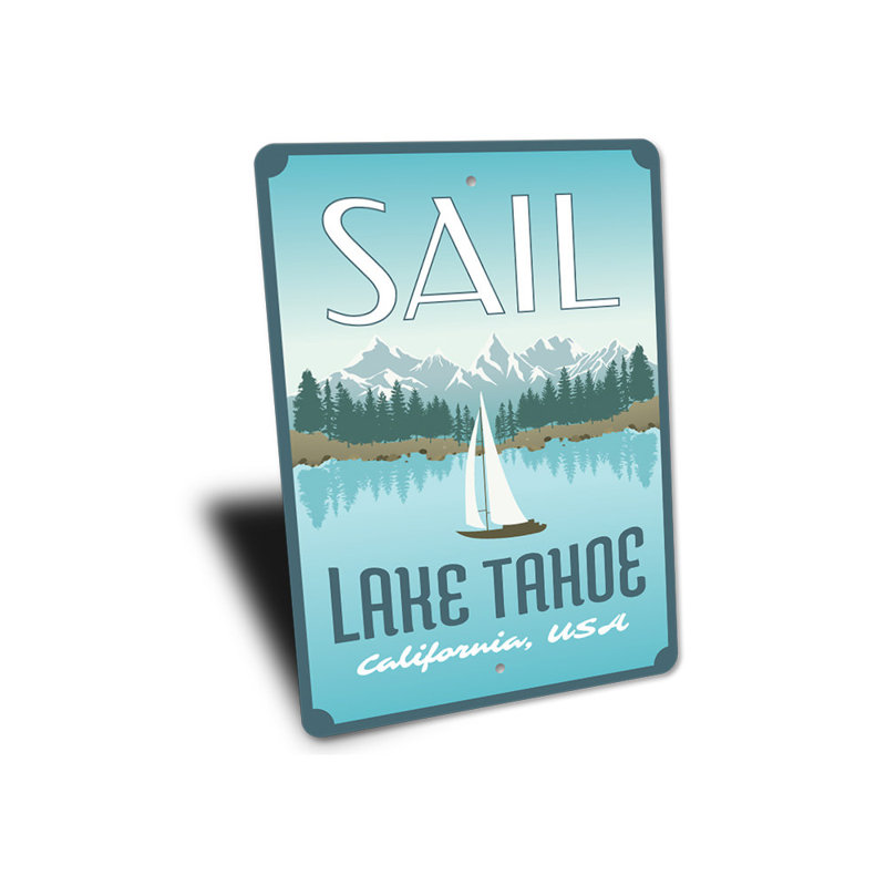 Panneau en aluminium Sail Lake Tahoe, H 18 po x l 12 po x P 0,06 po