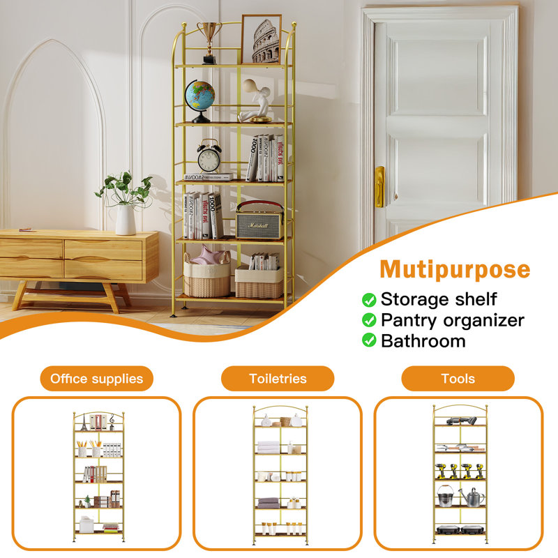 Bibliothèque étagère sans assemblage, (5 tablettes) H 60,2 po x l 23,3 po x P 12,2 po