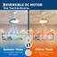 Ventilateur de plafond intelligent 52 po avec télécommande et moteur CC réversible - à intensité variable, 3 CCT, minuterie, à faible bruit pour le salon-131449789