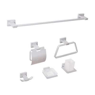 6-Piece Bathroom Hardware Set RIOHACHA with Towel Bars and Hooks