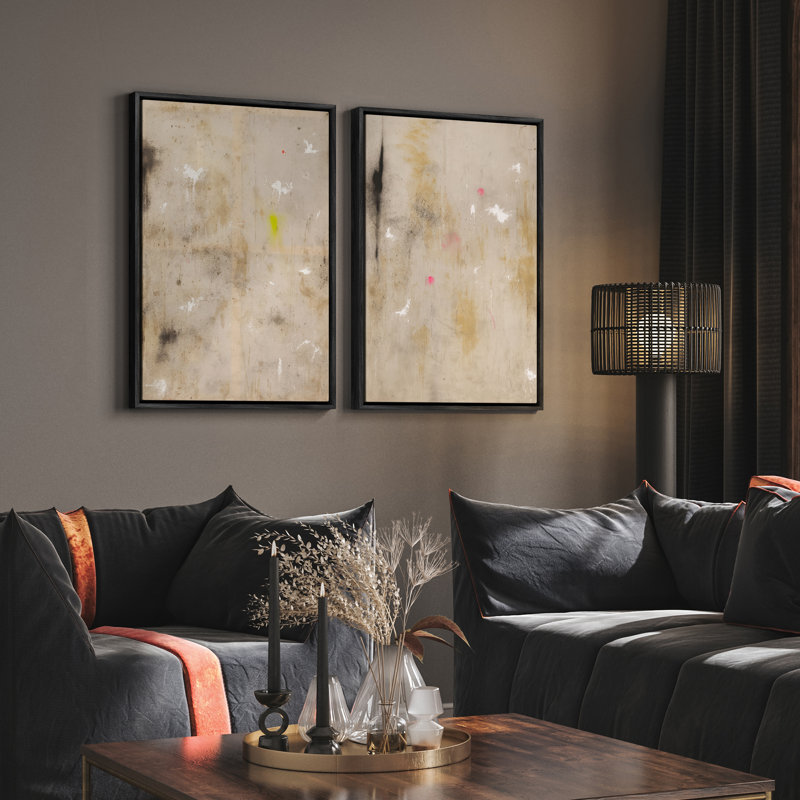Art mural encadré abstrait rétro antique classique pour chambre à coucher, Noir, H 24 po x l 16 po