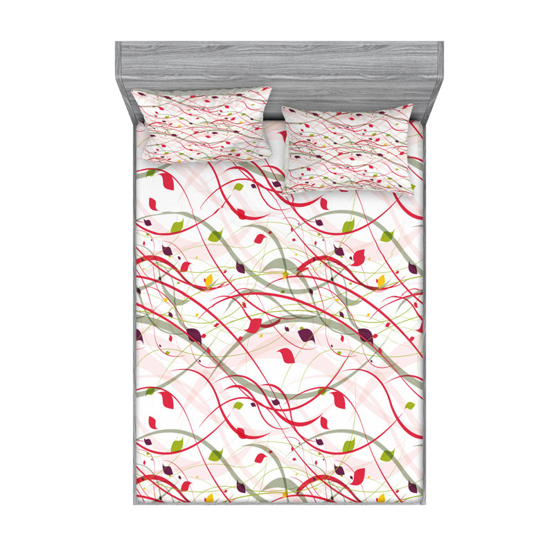 Ensemble de draps à motif de lignes curieuses, Taie d'oreiller taille double
