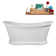 66" Streamline Soaking Freestanding Tub and Tray With Internal Drain