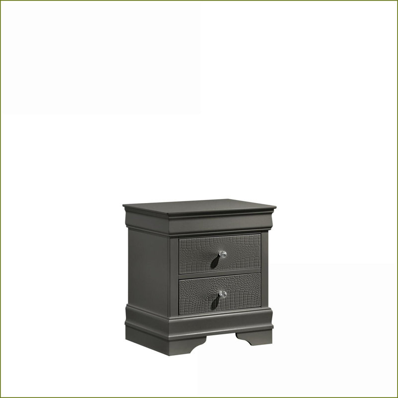 Table de chevet 2 tiroirs Blaze, Gris