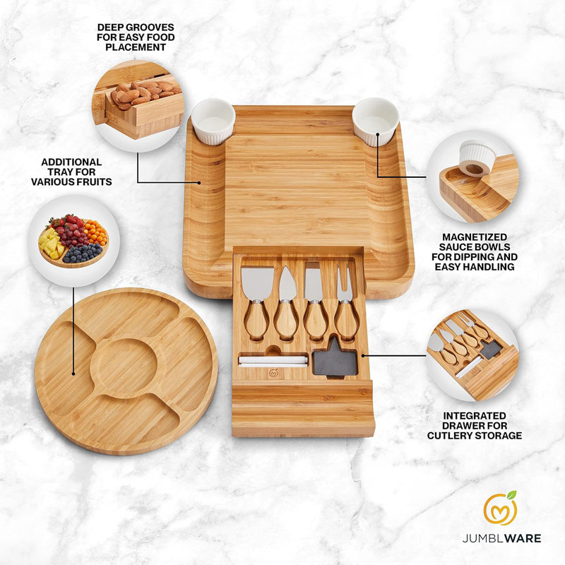 JumblWare Bamboo Cheese Board