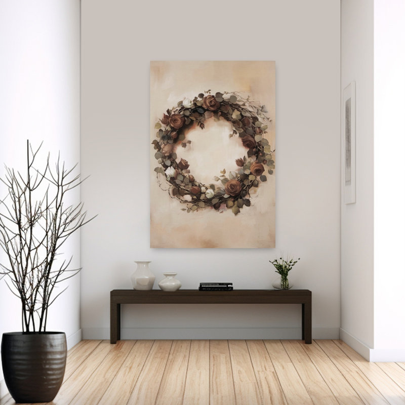 Art mural moderne abstrait Timeless Wreath, 60" H x 40" W