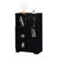 Armoire en MDF peint avec portes en verre et tiroir, espace de rangement ouvert, noir, chambre à coucher, salon