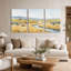 «River Through Golden Vineyard», ensemble de 3 toiles-101433125