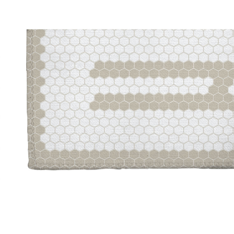 Tapis de cuisine Penny Tile Hello, Ivoire ivoire, Rectangulaire 2 pi x 3 pi