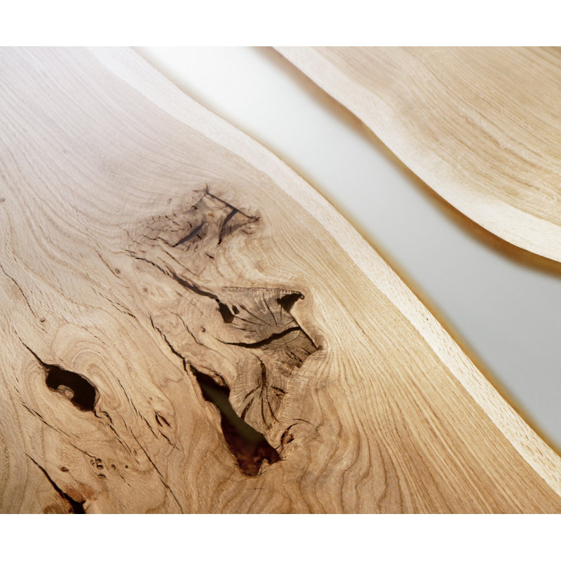 Adler Industrial Solid Wood Natural Oak-Black Dining Table