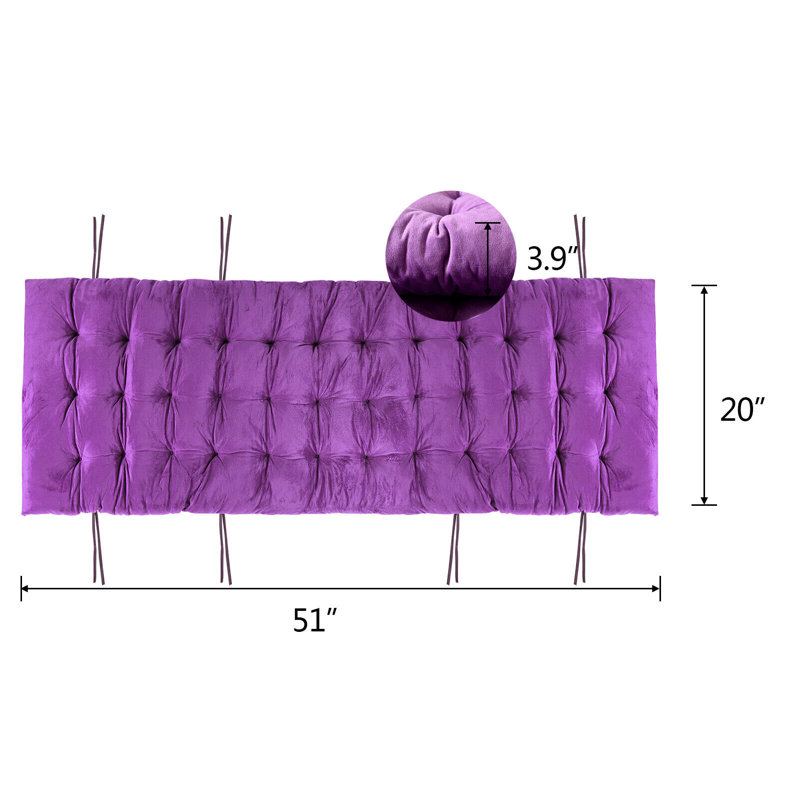 Outdoor 4'' Rocking Chair Chair Pad, Purple, 51"W x 20"D
